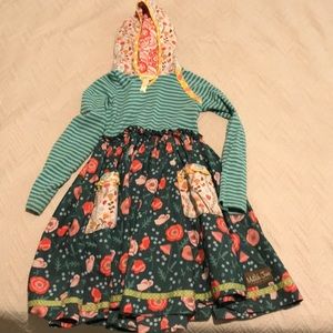 Matilda Jane size 6 hooded long sleeve dress